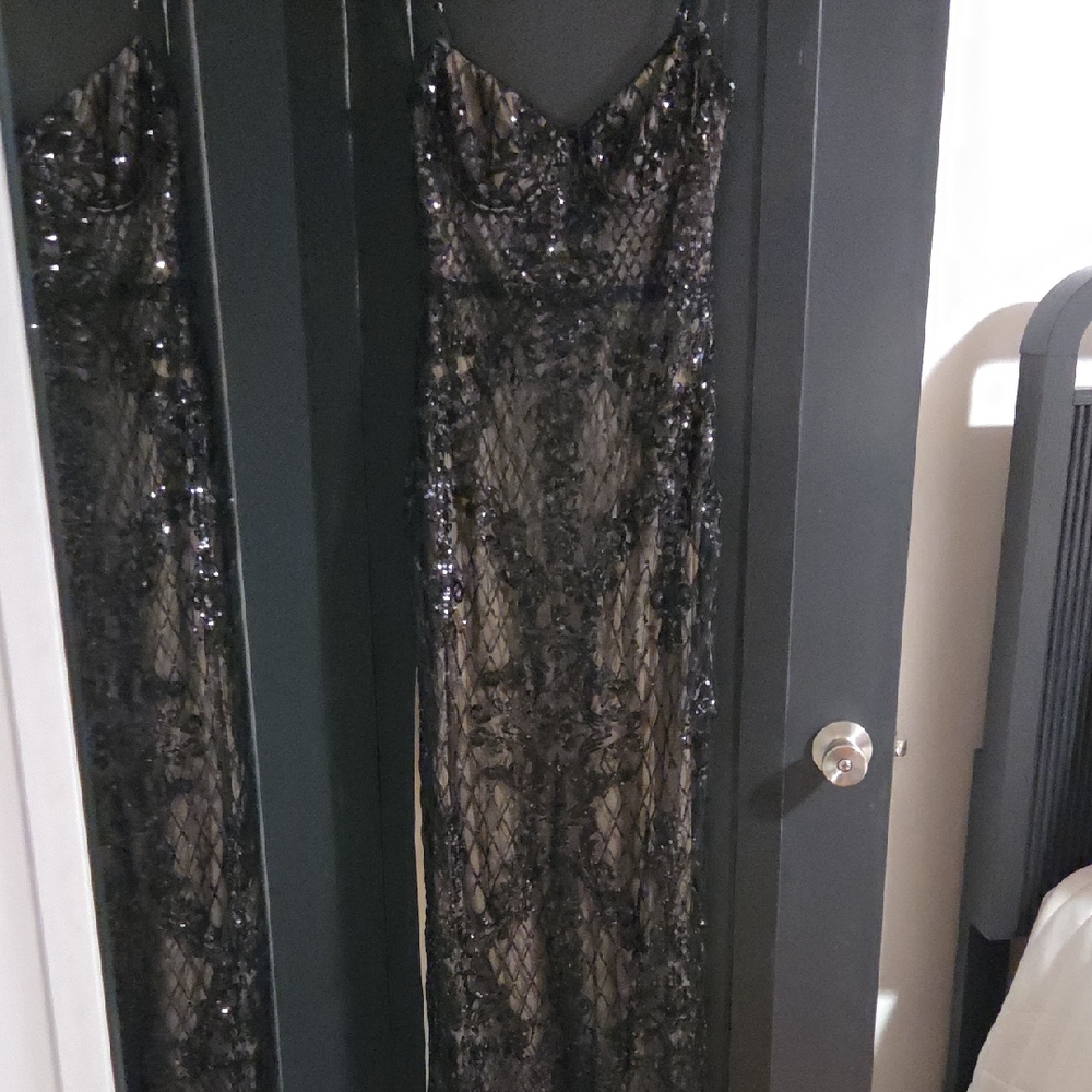 Lulu's Moonlit Love Black Sequin Maxi Dress